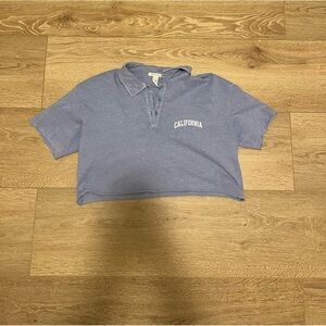 Blue polo cropped shirt